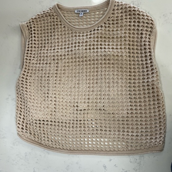 Steve Madden Tan Mesh Women's Top - Picture 4 of 12